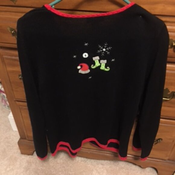Christopher & Banks Christmas Zip Up Sweater  XL - Picture 4 of 12